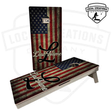 Load image into Gallery viewer, Rustic Flag With Last Name